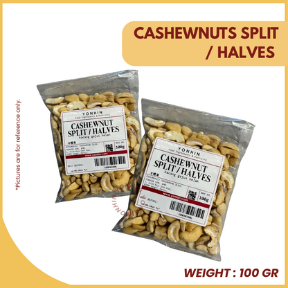CASHEWNUTS SPLIT/HALVES 100GM-PKT-R