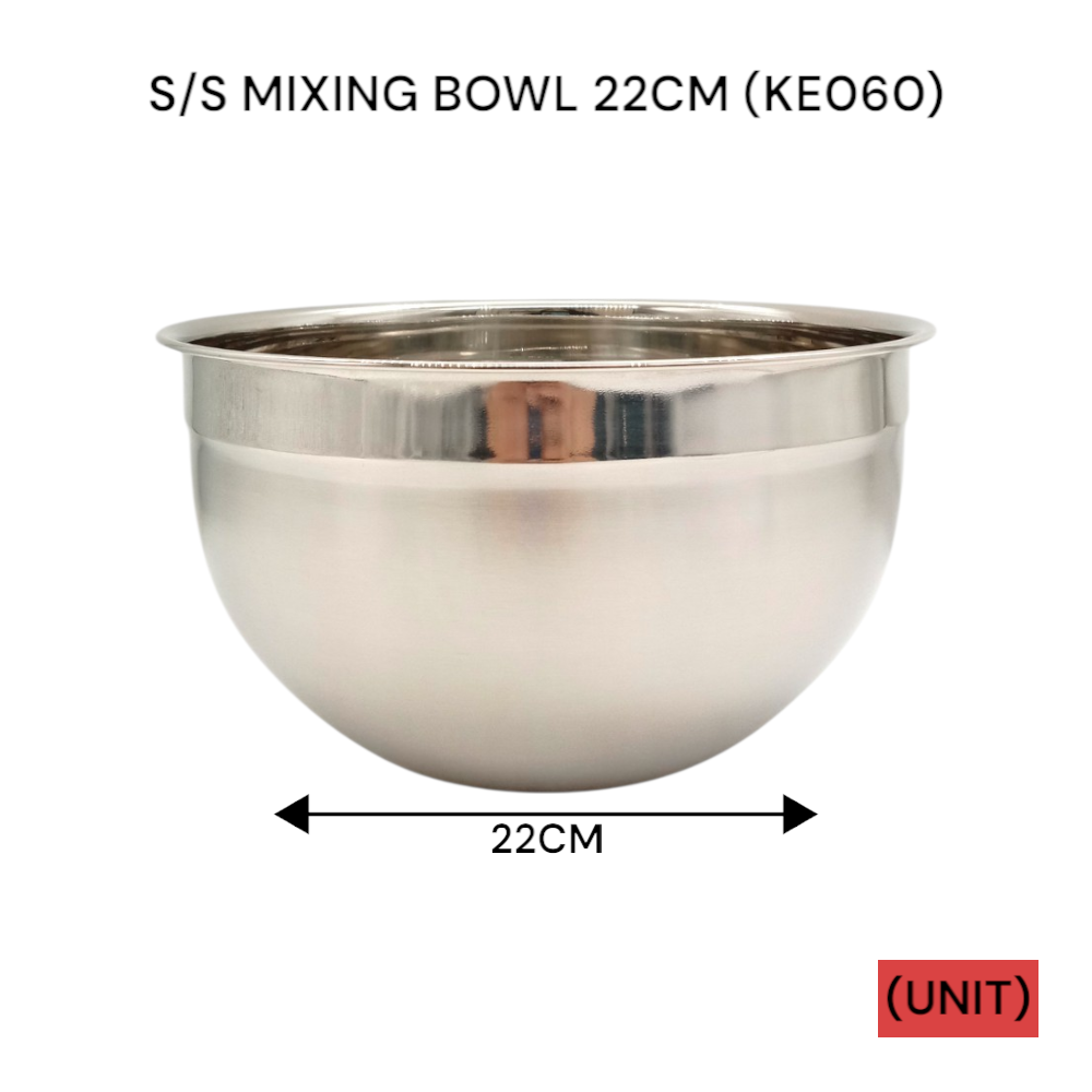 S/S MIXING BOWL 22CM (KE060) PER UNIT