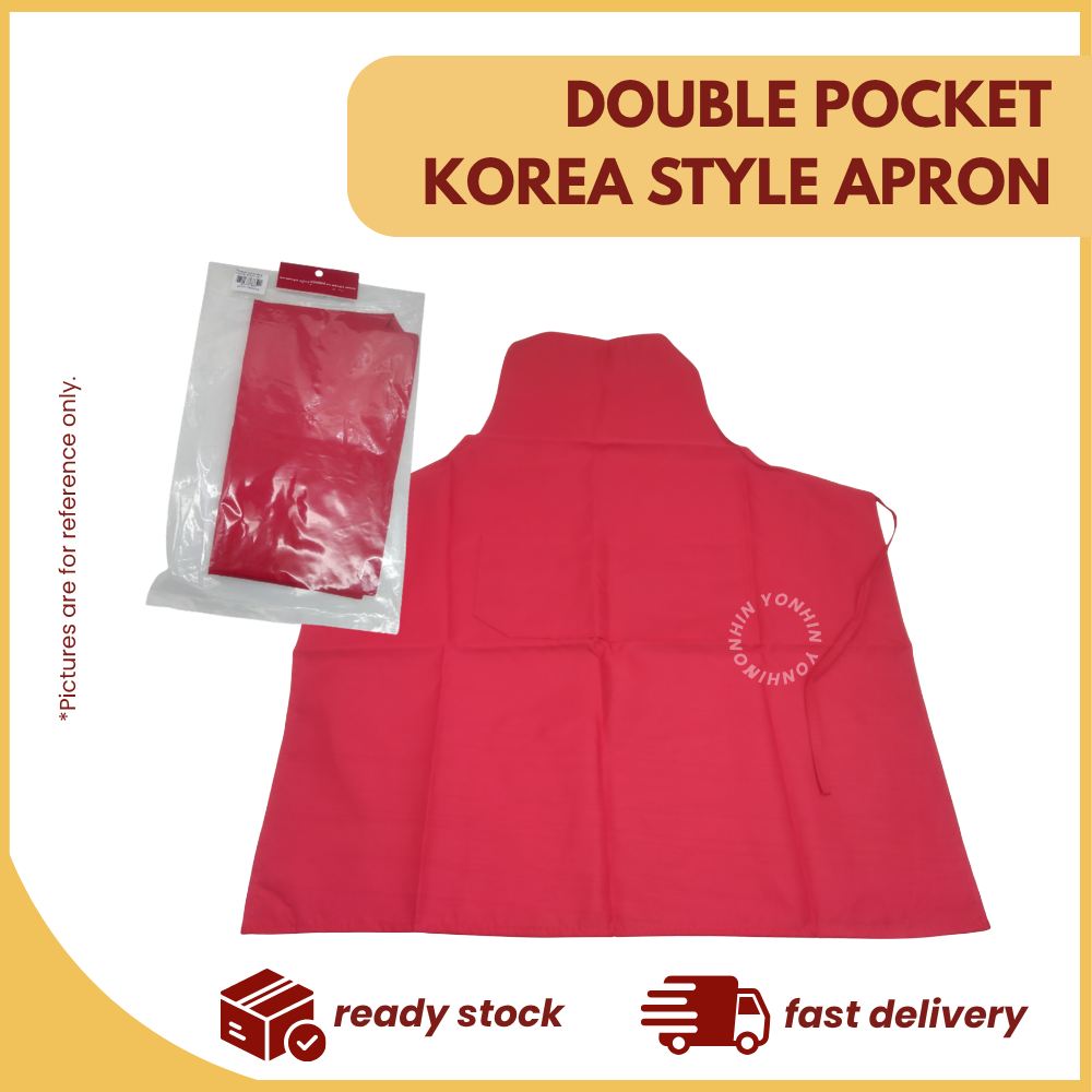 DOUBLE POCKET KOREA STYLE APRON (READY STOCK)