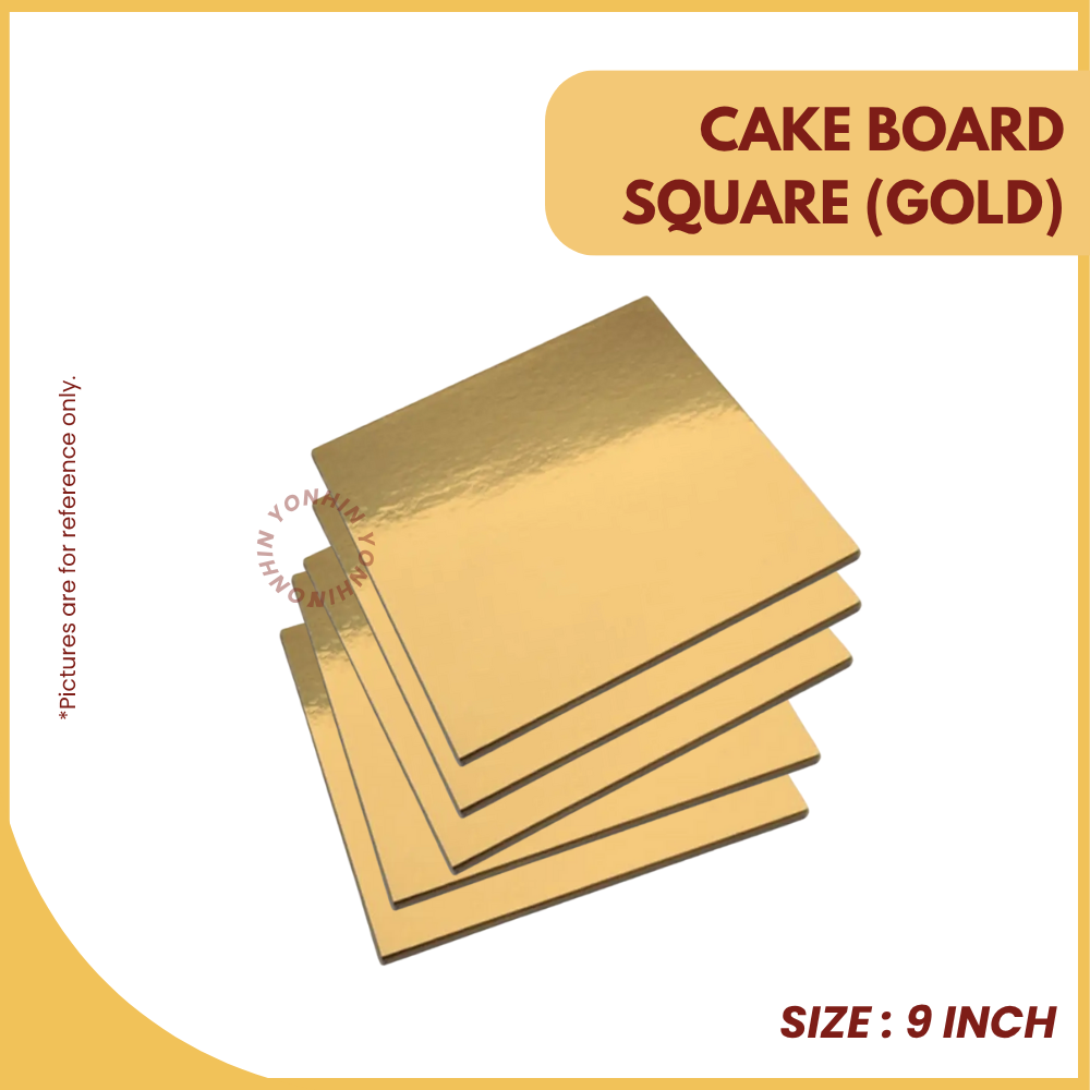 CAKE BOARD SQUARE 9" (GOLD) -BDL-100