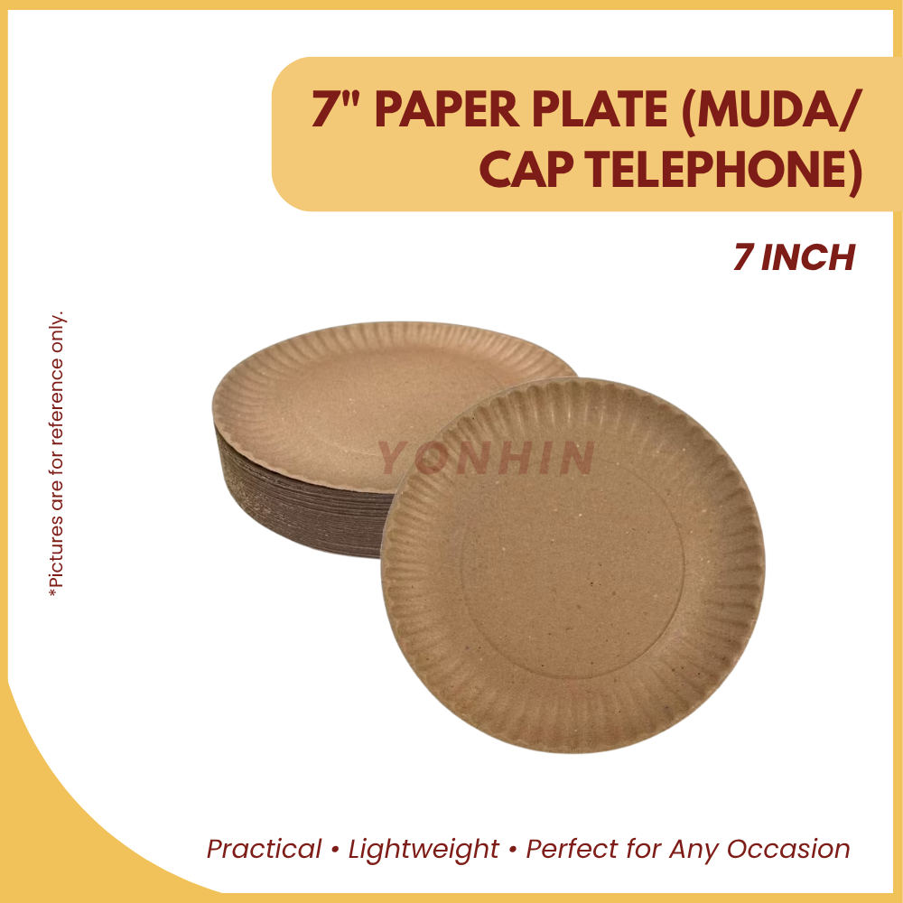 7" PAPER PLATE (MUDA/CAP TELEPHONE) 100's-PKT