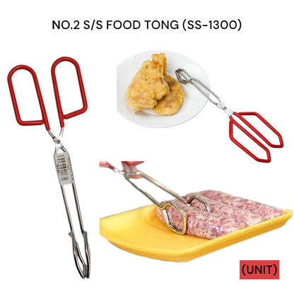 NO.2 S/S FOOD TONG (SS-1300) PER UNIT