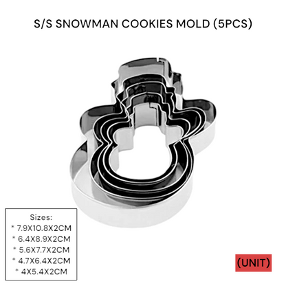 S/S SNOWMAN COOKIES MOLD (5PCS) PER UNIT