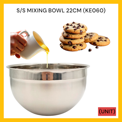 S/S MIXING BOWL 22CM (KE060) PER UNIT