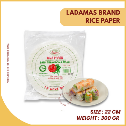 LADAMAS BRAND RICE PAPER 22CM (300GM)-UNIT