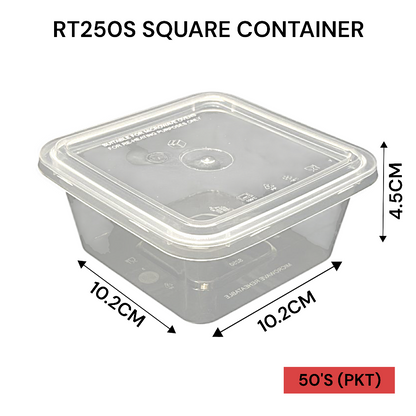 RT250S SQUARE CONTAINER 50PCS PER PKT