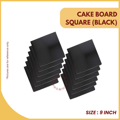 CAKE BOARD SQUARE 9" (BLACK) -PCS