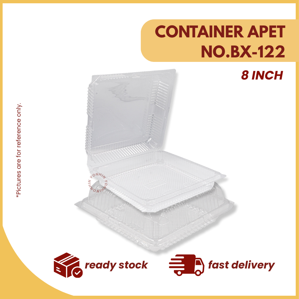 CONTAINER APET NO.BX-122 (8") 50PCS-PKT