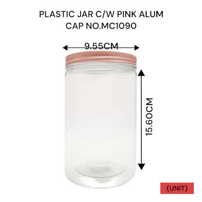 PLASTIC JAR C/W PINK ALUM CAP NO.MC1090 PER UNIT