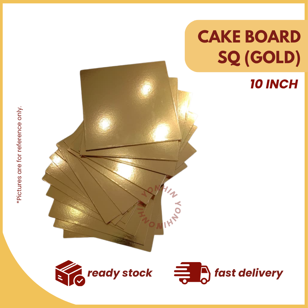 CAKE BOARD SQ 10" (GOLD)-BDL-100