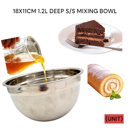 18X11CM 1.2L DEEP S/S MIXING BOWL (SS-603) PER UNIT