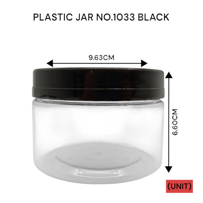 PLASTIC JAR NO.1033  BLACK PER UNIT