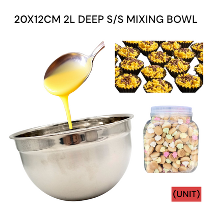 20X12CM 2L DEEP S/S MIXING BOWL (SS-604) PER UNIT
