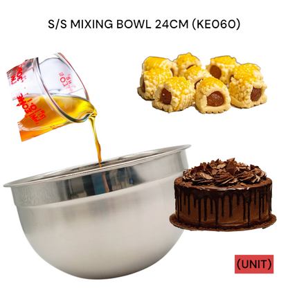 S/S MIXING BOWL 24CM (KE060) PER UNIT