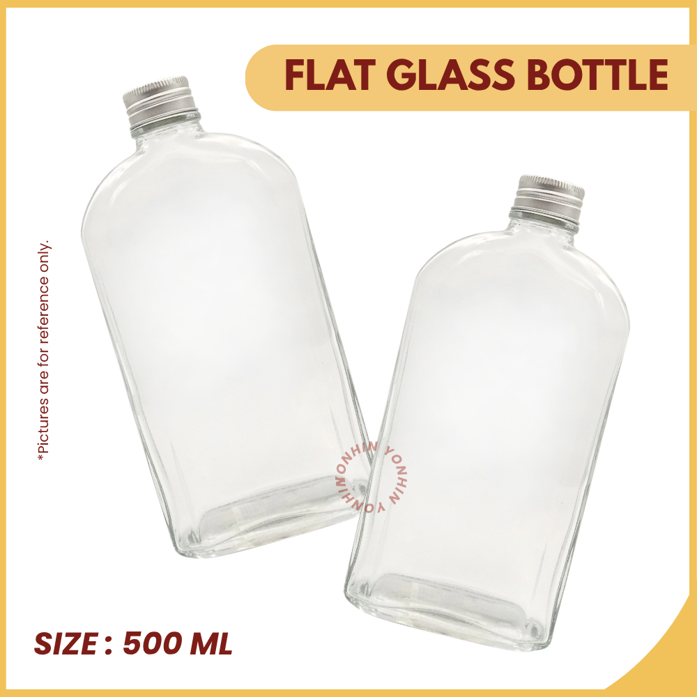 @500ML FLAT GLASS BOTTLE-UNIT