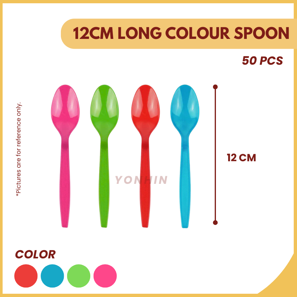 12CM LONG COLOUR SPOON 50`S-UNIT