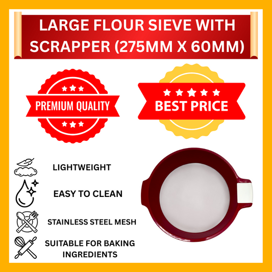 275MM X 60MM LARGE FLOUR SIEVE WITH SCRAPPER (LFS)