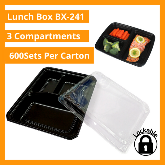 600Sets Per Carton 3 Compartment Lunch Box BX-241
