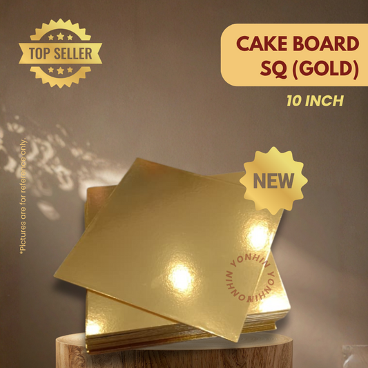 CAKE BOARD SQ 10" (GOLD)-BDL-100