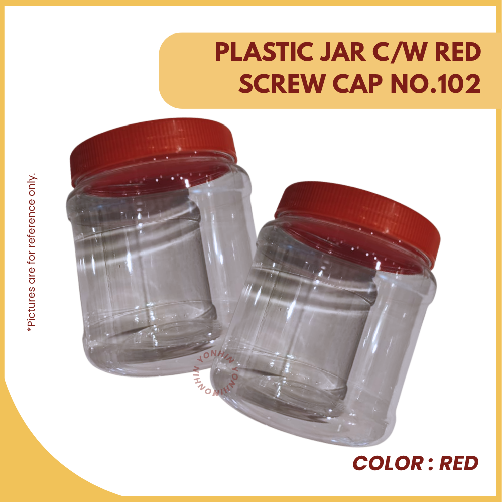 PLASTIC JAR C/W RED SCREW CAP NO.102-UNIT