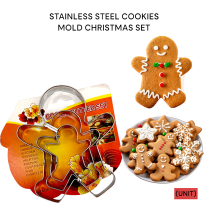 STAINLESS STEEL COOKIES MOLD CHRISTMAS SET PER UNIT