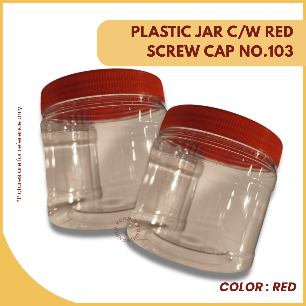 PLASTIC JAR C/W RED SCREW CAP NO.103 PER UNIT