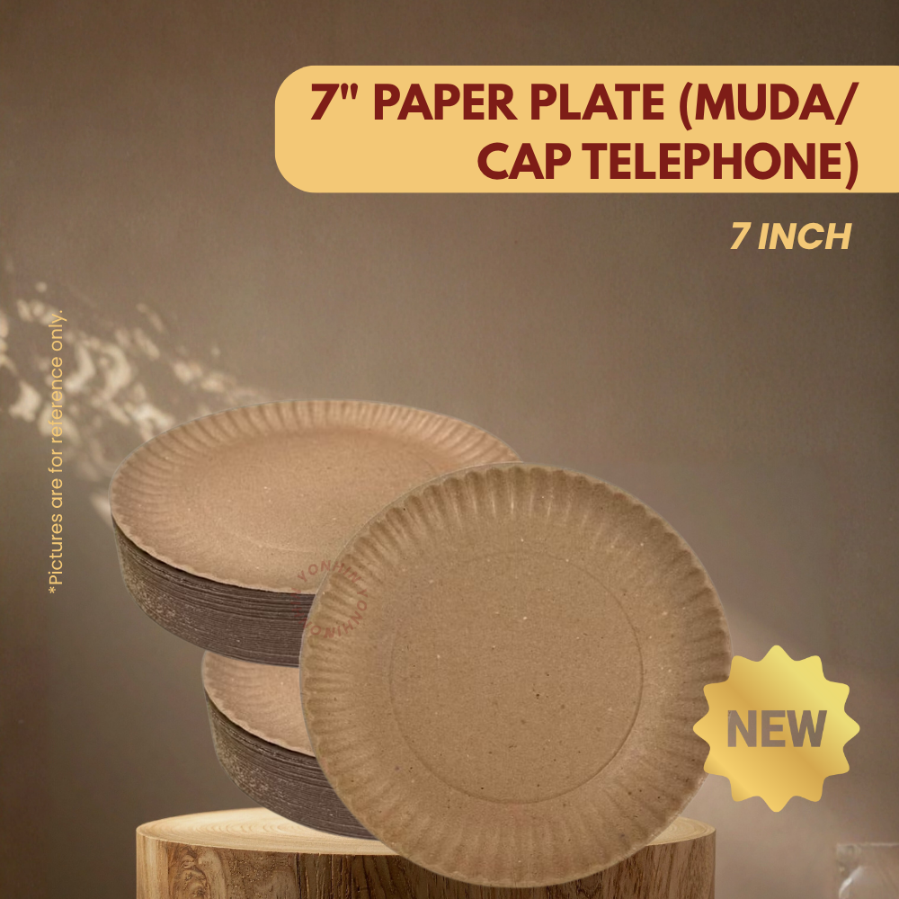 7" PAPER PLATE (MUDA) 20PCS+/--PKT
