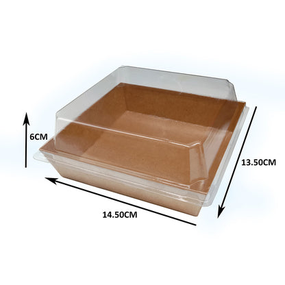 SQUARE DESSERT PACKAGING BOX (KRAFT PAPER) 50'S Per Pack