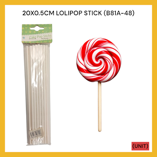 20X0.5CM LOLIPOP STICK (B81A-48) 25PCS