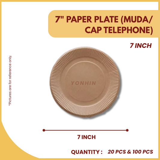 7" PAPER PLATE (MUDA/CAP TELEPHONE) 100's-PKT