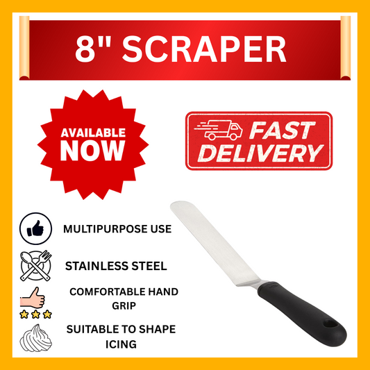 8" STAINLESS STEEL SCRAPER (T12-12)