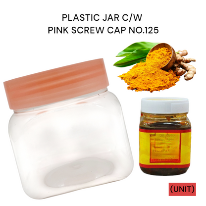 PLASTIC JAR C/W PINK SCREW CAP NO.125 PER UNIT