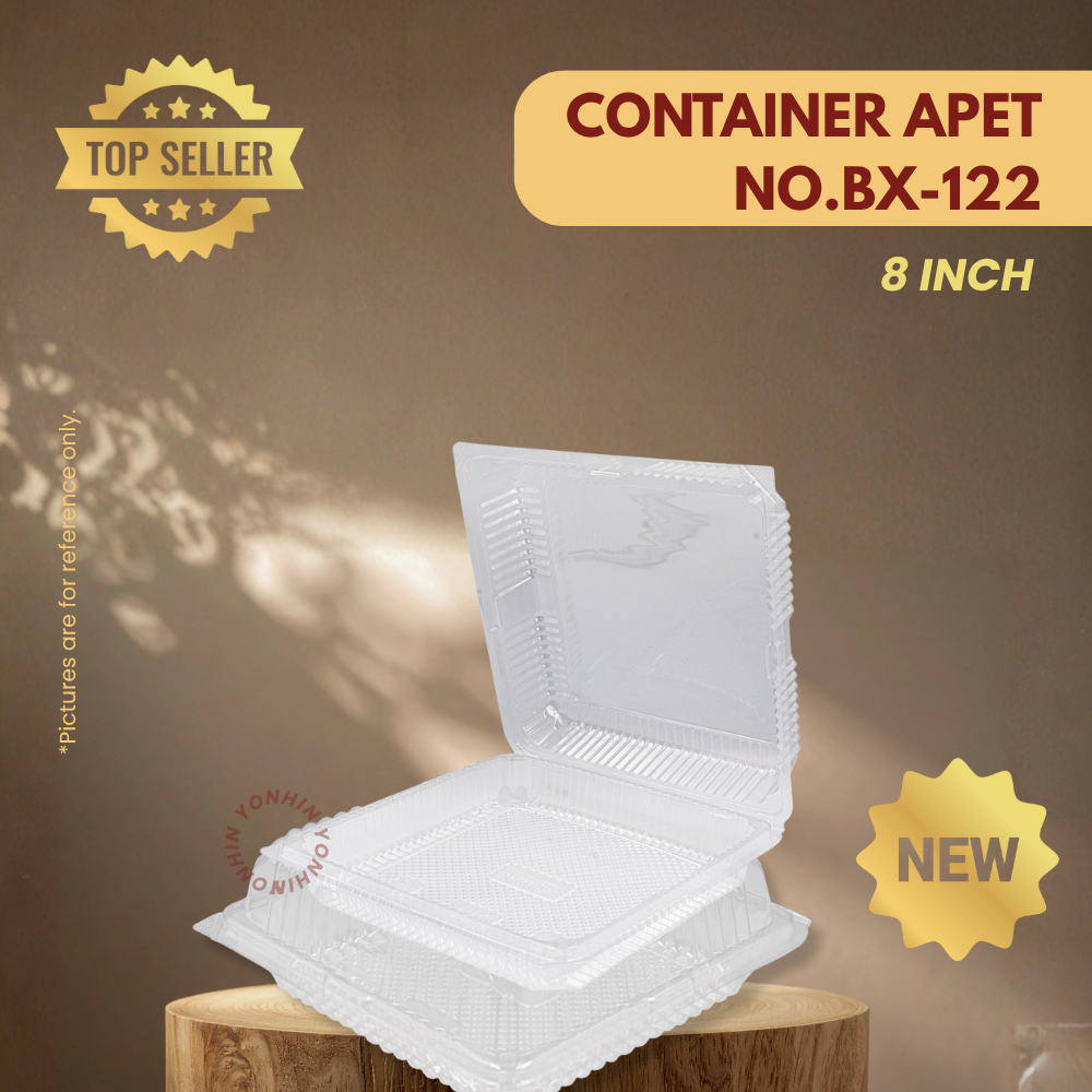 CONTAINER APET NO.BX-122 (8") 50PCS-PKT