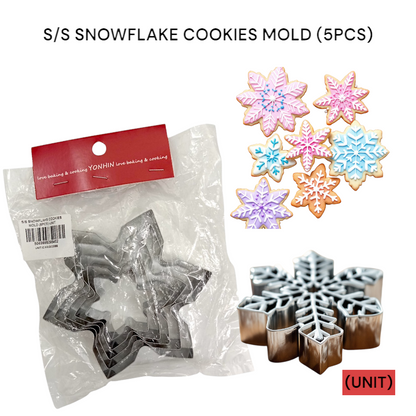 S/S SNOWFLAKE COOKIES MOLD (5PCS) PER UNIT